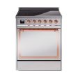 Ilve UNI304QNMPSSP Ilve Uni304Qnmpssp Nostalgie Ii Noblesse 30  Induction Range (Solid Door, Stainless Steel, Copper) Supply