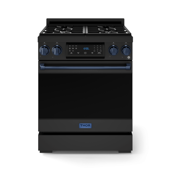 Thor Kitchen RSG30BBLU 30 Inch Professional Gas Range With Tilt Panel Touch Control In Matte Black Blue Gordon Ramsay Series - Rsg30B-Blu Hot on Sale