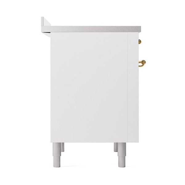 Ilve UNI366QNMPWHG Ilve Uni366Qnmpwhg Nostalgie Ii Noblesse 36  Induction Range (Solid Door, White, Brass) Online now