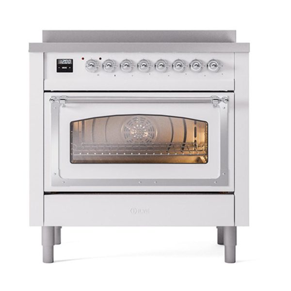 Ilve UNI366NMPRAC Ilve Uni366Nmprac Nostalgie Ii Noblesse 36  Induction Range (Triple Glass Door, Ral, Chrome) Sale