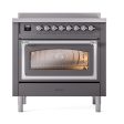 Ilve UNI366NMPMGC Ilve Uni366Nmpmgc Nostalgie Ii Noblesse 36  Induction Range (Triple Glass Door, Graphite Matte, Chrome) Online