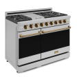 Thor Kitchen RSG48EBRZ 48 Inch Professional Gas Range With Pro-Style Knobs In Stainless Steel Bronze Gordon Ramsay Series - Rsg48E-Brz Fashion