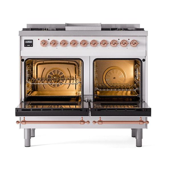 Ilve UND40FQNMPRAPLP Ilve Und40Fqnmpraplp Nostalgie Ii Noblesse 40  Dual Fuel Range (Liquid Propane, Solid Door, Ral, Copper) Sale