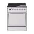 Ilve UNI304QNMPWHC Ilve Uni304Qnmpwhc Nostalgie Ii Noblesse 30  Induction Range (Solid Door, White, Chrome) Online Sale