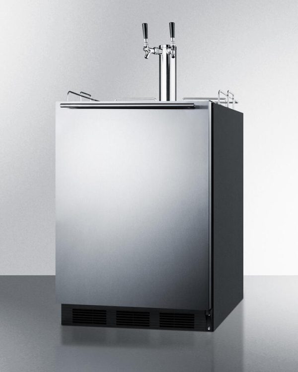 Summit SBC58BBIADA Built-In Undercounter Ada Height Commercially Listed Dual Tap Beer Dispenser With Stainless Steel Wrapped Door And Black Cabinet Discount