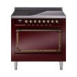 Ilve UNI366QNMPBUB Ilve Uni366Qnmpbub Nostalgie Ii Noblesse 36  Induction Range (Solid Door, Burgundy, Burnished) Online Hot Sale