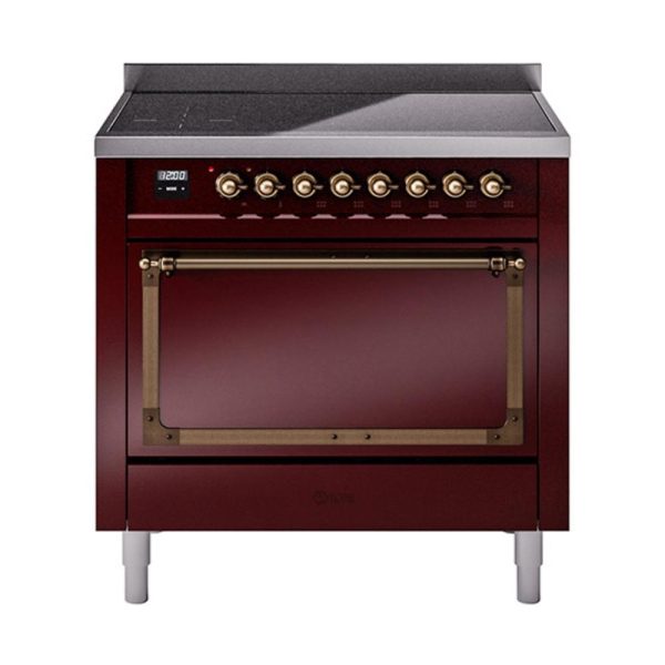 Ilve UNI366QNMPBUB Ilve Uni366Qnmpbub Nostalgie Ii Noblesse 36  Induction Range (Solid Door, Burgundy, Burnished) Online Hot Sale