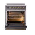 Ilve UNI304QNMPMGG Ilve Uni304Qnmpmgg Nostalgie Ii Noblesse 30  Induction Range (Solid Door, Graphite Matte, Brass) Hot on Sale