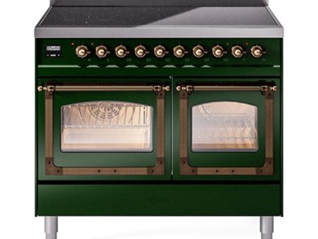 Ilve UNDI406NMPEGB Ilve Undi406Nmpegb Nostalgie Ii Noblesse 40  Induction Range (Triple Glass Door, Emerald Green, Burnished) Supply