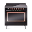 Ilve UNI366QNMPBKP Ilve Uni366Qnmpbkp Nostalgie Ii Noblesse 36  Induction Range (Solid Door, Glossy Black, Copper) Online