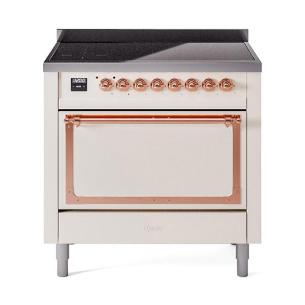 Ilve UNI366QNMPAWP Ilve Uni366Qnmpawp Nostalgie Ii Noblesse 36  Induction Range (Solid Door, Antique White, Copper) Supply