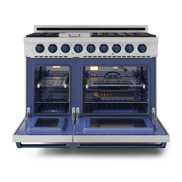 Thor Kitchen RSG48EBLU 48 Inch Professional Gas Range With Pro-Style Knobs In Stainless Steel Blue Gordon Ramsay Series - Rsg48E-Blu Online now