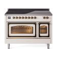 Ilve UNI486NMPAWB Ilve Uni486Nmpawb Nostalgie Ii Noblesse 48  Induction Range (Triple Glass Door, Antique White, Burnished) Hot on Sale