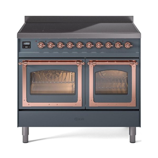 Ilve UNDI406NMPBGP Ilve Undi406Nmpbgp Nostalgie Ii Noblesse 40  Induction Range (Triple Glass Door, Blue Grey, Copper) Online