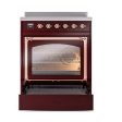 Ilve UNI304NMPBUP Ilve Uni304Nmpbup Nostalgie Ii Noblesse 30  Induction Range (Triple Glass Door, Burgundy, Copper) Supply