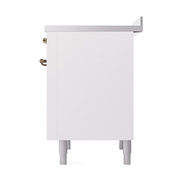 Ilve UNI366QNMPWHB Ilve Uni366Qnmpwhb Nostalgie Ii Noblesse 36  Induction Range (Solid Door, White, Burnished) Online Hot Sale