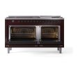 Ilve UN60FNMPBUBLP Ilve Un60Fnmpbublp Nostalgie Ii Noblesse 60  Dual Fuel Range (9 Sealed Burners + Griddle, Liquid Propane, Triple Glass Door, Burgundy, Burnished) For Sale