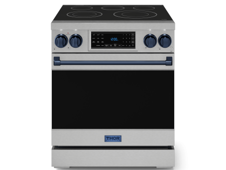 Thor Kitchen RSE30BLU 30 Inch Professional Electric Range With Tilt Panel Touch Control In Stainless Steel Navy Blue Gordon Ramsay Series - Rse30-Blu Online now