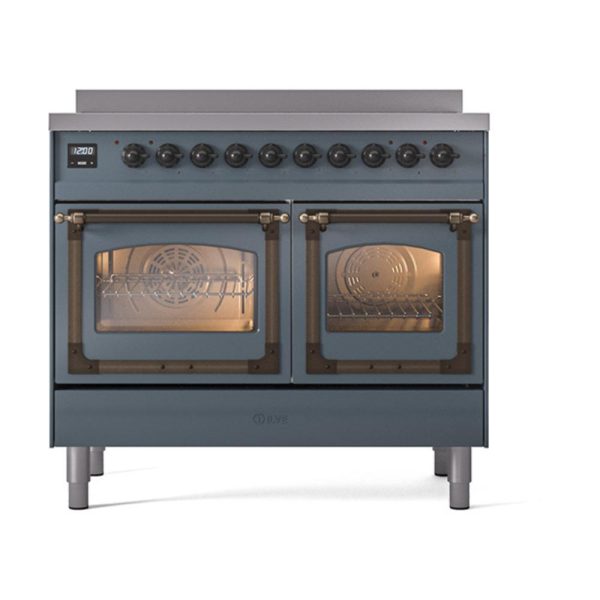 Ilve UNDI406NMPBGB Ilve Undi406Nmpbgb Nostalgie Ii Noblesse 40  Induction Range (Triple Glass Door, Blue Grey, Burnished) Online Sale