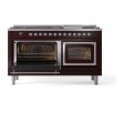 Ilve UN60FNMPBUCLP Ilve Un60Fnmpbuclp Nostalgie Ii Noblesse 60  Dual Fuel Range (9 Sealed Burners + Griddle, Liquid Propane, Triple Glass Door, Burgundy, Chrome) Online now