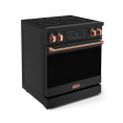 Thor Kitchen RSE30BRSG 30 Inch Professional Electric Range With Tilt Panel Touch Control In Black Rose Gold Gordon Ramsay Series - Rse30B-Rsg on Sale