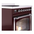 Ilve UNI304NMPBUC Ilve Uni304Nmpbuc Nostalgie Ii Noblesse 30  Induction Range (Triple Glass Door, Burgundy, Chrome) Sale