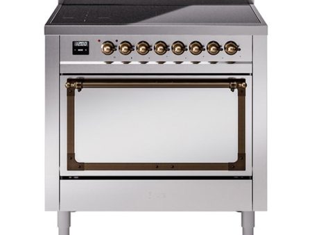 Ilve UNI366QNMPSSB Ilve Uni366Qnmpssb Nostalgie Ii Noblesse 36  Induction Range (Solid Door, Stainless Steel, Burnished) Supply