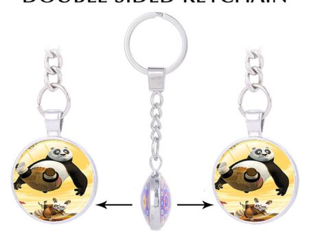 The Furious Five Kung Fu Panda keychains Raccoon Master styles of Chinese martial arts key holder  Animated Movie jewelry For Discount