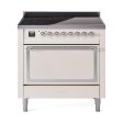 Ilve UNI366QNMPAWC Ilve Uni366Qnmpawc Nostalgie Ii Noblesse 36  Induction Range (Solid Door, Antique White, Chrome) Fashion