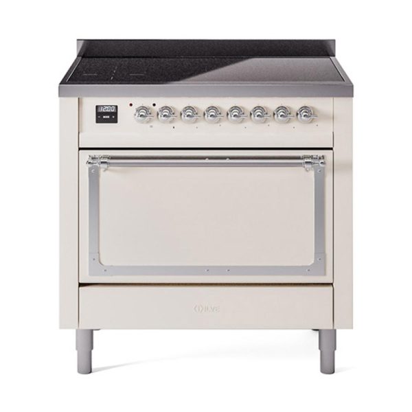 Ilve UNI366QNMPAWC Ilve Uni366Qnmpawc Nostalgie Ii Noblesse 36  Induction Range (Solid Door, Antique White, Chrome) Fashion