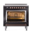 Ilve UNI366QNMPBKP Ilve Uni366Qnmpbkp Nostalgie Ii Noblesse 36  Induction Range (Solid Door, Glossy Black, Copper) Online