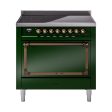 Ilve UNI366QNMPEGB Ilve Uni366Qnmpegb Nostalgie Ii Noblesse 36  Induction Range (Solid Door, Emerald Green, Burnished) Sale