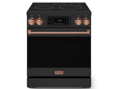 Thor Kitchen RSE30BRSG 30 Inch Professional Electric Range With Tilt Panel Touch Control In Black Rose Gold Gordon Ramsay Series - Rse30B-Rsg on Sale