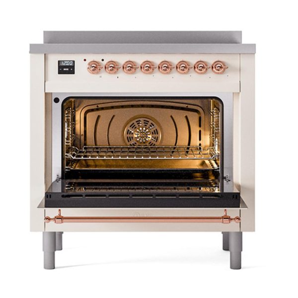 Ilve UNI366QNMPAWP Ilve Uni366Qnmpawp Nostalgie Ii Noblesse 36  Induction Range (Solid Door, Antique White, Copper) Supply