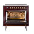 Ilve UNI366QNMPBUG Ilve Uni366Qnmpbug Nostalgie Ii Noblesse 36  Induction Range (Solid Door, Burgundy, Brass) For Discount