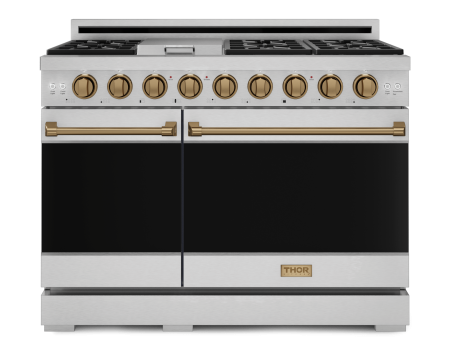 Thor Kitchen RSG48EBRZ 48 Inch Professional Gas Range With Pro-Style Knobs In Stainless Steel Bronze Gordon Ramsay Series - Rsg48E-Brz Fashion