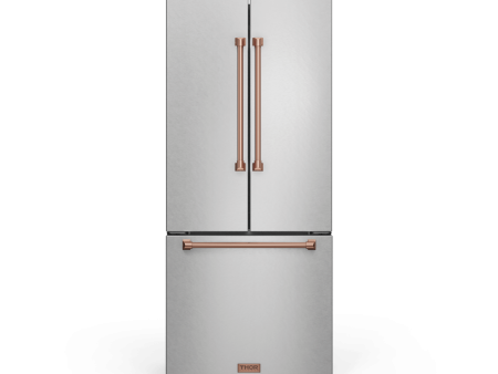 Thor Kitchen RF3017FFD99RSG 30 Inch 17.7 Cu Ft French Door Counter Depth Refrigerator With Ice Maker In Stainless Steel Rose Gold Gordon Ramsay Series - Rf3017Ffd99-Rsg on Sale