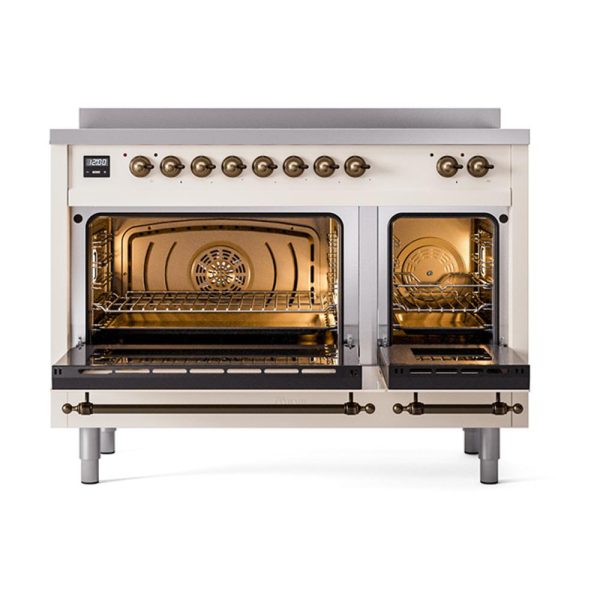 Ilve UNI486NMPAWB Ilve Uni486Nmpawb Nostalgie Ii Noblesse 48  Induction Range (Triple Glass Door, Antique White, Burnished) Hot on Sale