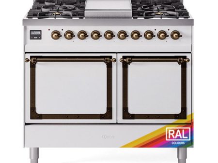 Ilve UND40FQNMPRABLP Ilve Und40Fqnmprablp Nostalgie Ii Noblesse 40  Dual Fuel Range (Liquid Propane, Solid Door, Ral, Burnished) Fashion