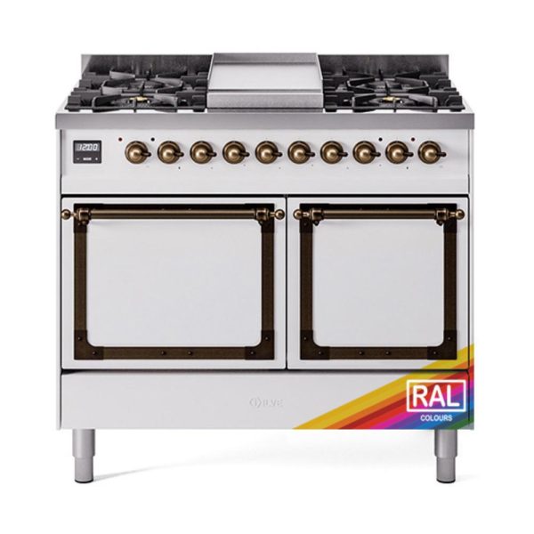 Ilve UND40FQNMPRABLP Ilve Und40Fqnmprablp Nostalgie Ii Noblesse 40  Dual Fuel Range (Liquid Propane, Solid Door, Ral, Burnished) Fashion