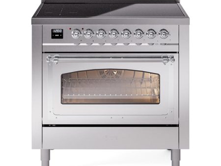 Ilve UNI366NMPSSC Ilve Uni366Nmpssc Nostalgie Ii Noblesse 36  Induction Range (Triple Glass Door, Stainless Steel, Chrome) Online Hot Sale