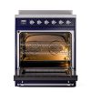 Ilve UNI304QNMPMBC Ilve Uni304Qnmpmbc Nostalgie Ii Noblesse 30  Induction Range (Solid Door, Midnight Blue, Chrome) Online now