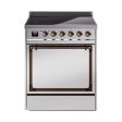 Ilve UNI304QNMPSSB Ilve Uni304Qnmpssb Nostalgie Ii Noblesse 30  Induction Range (Solid Door, Stainless Steel, Burnished) Online now