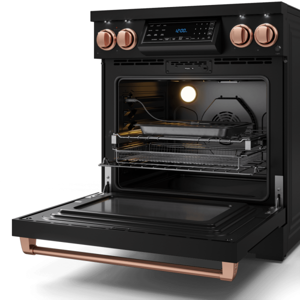 Thor Kitchen RSE30BRSG 30 Inch Professional Electric Range With Tilt Panel Touch Control In Black Rose Gold Gordon Ramsay Series - Rse30B-Rsg on Sale