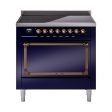 Ilve UNI366QNMPMBB Ilve Uni366Qnmpmbb Nostalgie Ii Noblesse 36  Induction Range (Solid Door, Midnight Blue, Burnished) Online Hot Sale