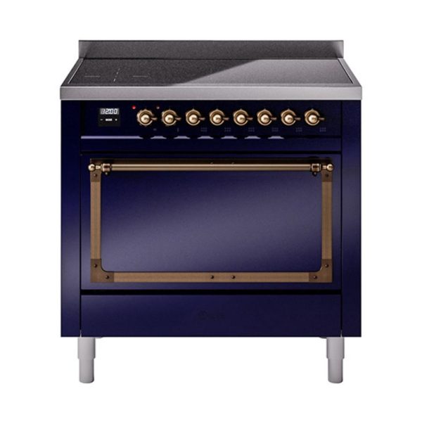 Ilve UNI366QNMPMBB Ilve Uni366Qnmpmbb Nostalgie Ii Noblesse 36  Induction Range (Solid Door, Midnight Blue, Burnished) Online Hot Sale