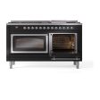 Ilve UN60FNMPBKCLP Ilve Un60Fnmpbkclp Nostalgie Ii Noblesse 60  Dual Fuel Range (9 Sealed Burners + Griddle, Liquid Propane, Triple Glass Door, Glossy Black, Chrome) Supply