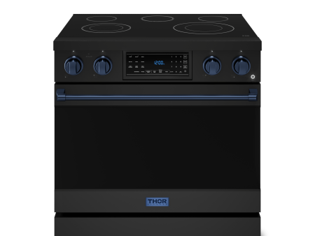 Thor Kitchen RSE36BBLU 36 Inch Professional Electric Range With Tilt Panel Touch Control In Black Navy Blue Gordon Ramsay Series - Rse36B-Blu Online Hot Sale