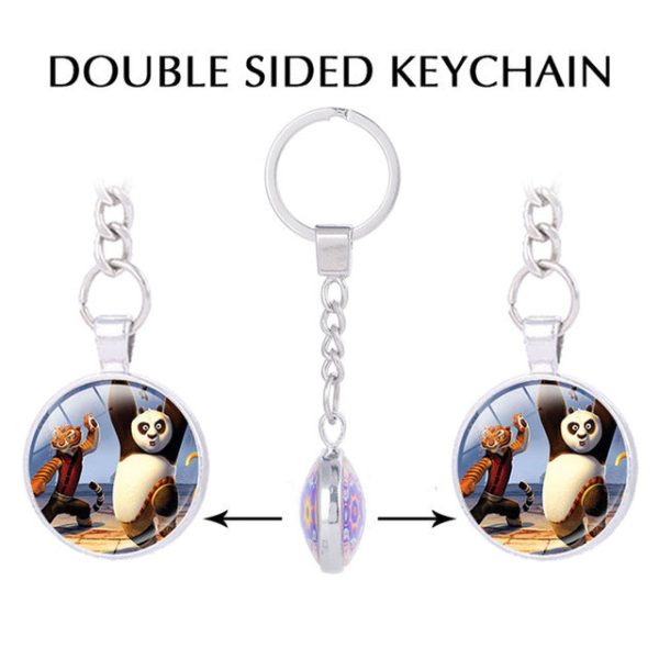 The Furious Five Kung Fu Panda keychains Raccoon Master styles of Chinese martial arts key holder  Animated Movie jewelry For Discount