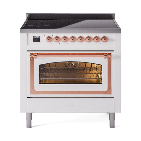 Ilve UNI366NMPWHP Ilve Uni366Nmpwhp Nostalgie Ii Noblesse 36  Induction Range (Triple Glass Door, White, Copper) Fashion